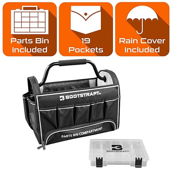 18 in. Contractor's Tote Bag with Parts Bin
